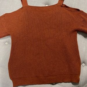 Brown off the shoulder sweater